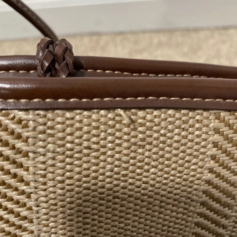 LIZ CLAIBORNE Beige And Brown Rattan Crossbody Bag Purse Shoulder Bag - Picture 8 of 11